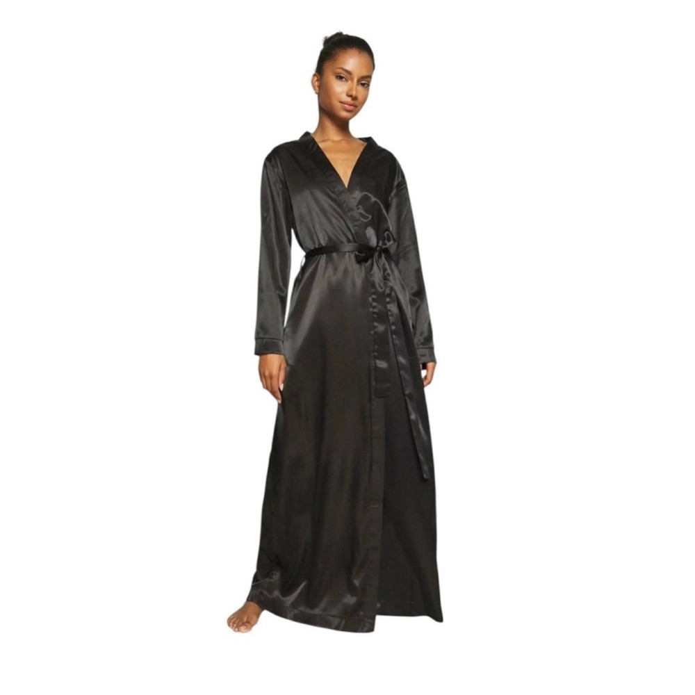 NWT OW Collection Katrina Kimono Duster‎ Robe in Black Sz XS $230